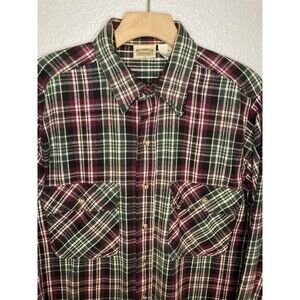 Five Brother Plaid Flannel M Cabincore Gorpcore Button Up Shirt Heavyweight Mens